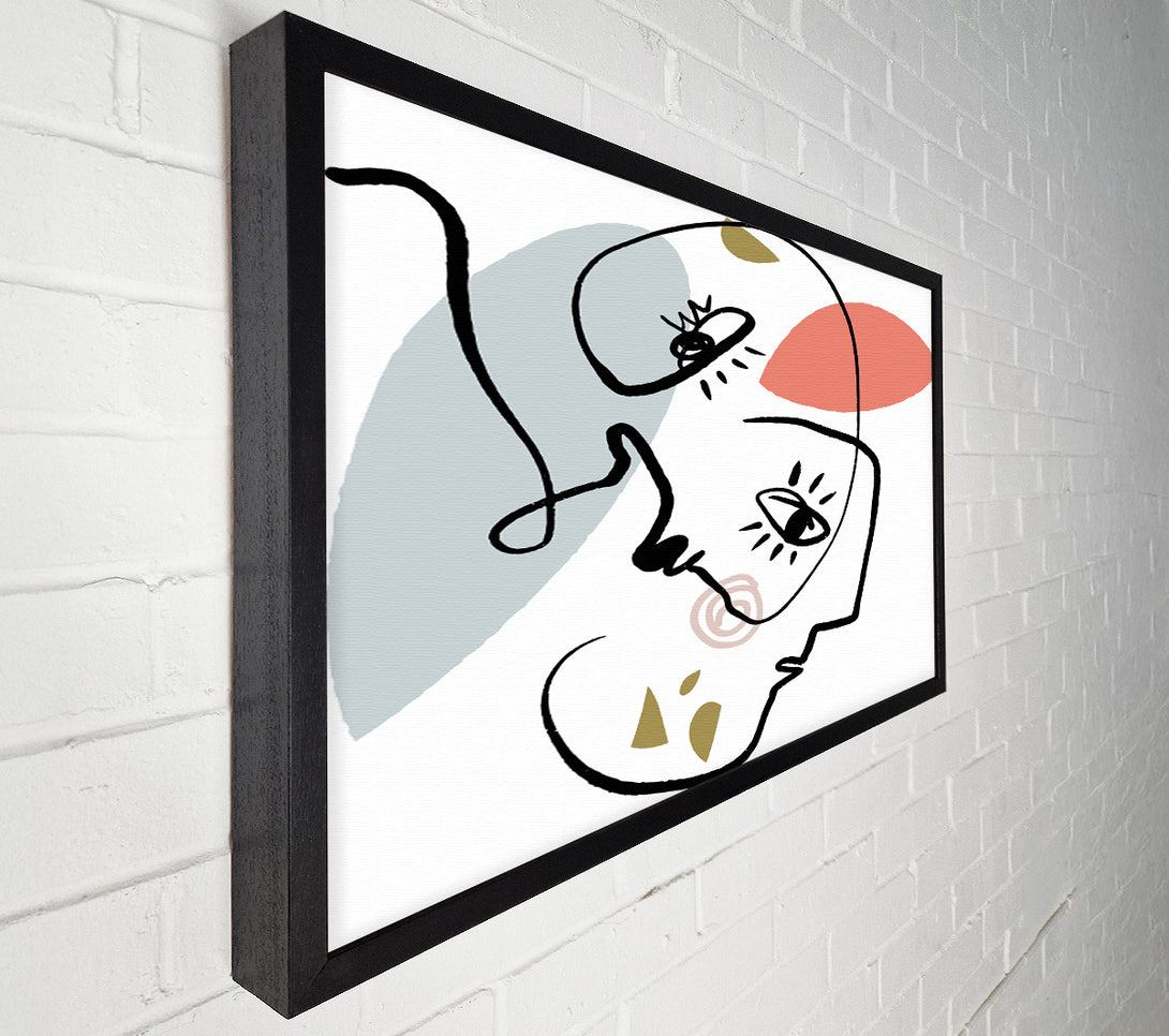  A Canvas Print of Abstract Line Drawing Faces Canvas Print