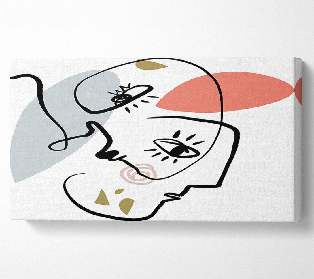  A Canvas Print of Abstract Line Drawing Faces Canvas Print