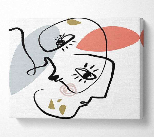  A Canvas Print of Abstract Line Drawing Faces Canvas Print