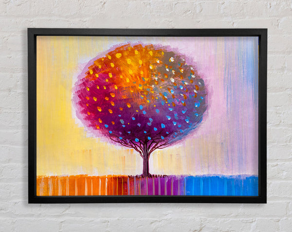 Stunning Round Tree Rainbow Framed Print