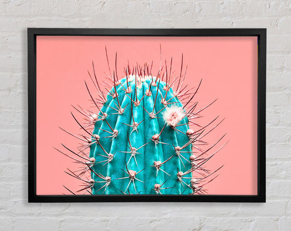 Teal Cactus Framed Print