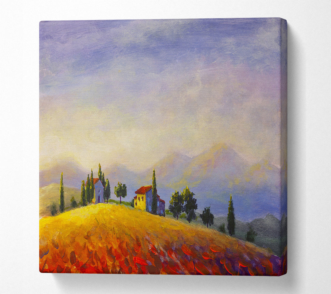 A Canvas Print of Farm On The Countryside Hill Canvas Print