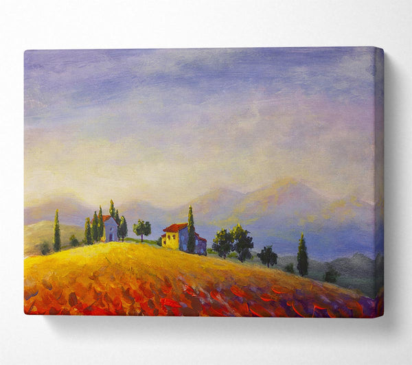  A Canvas Print of Farm On The Countryside Hill Canvas Print