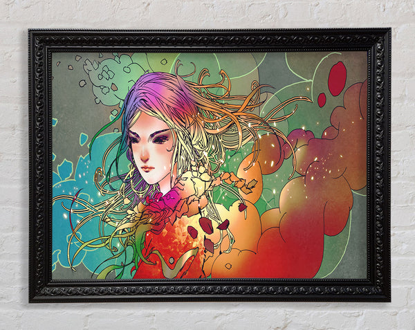 Clouds Of Colour Woman Framed Print