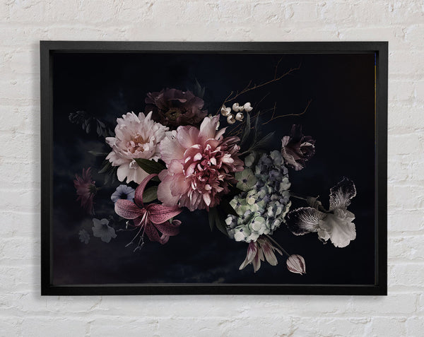 Flower Arrangement Darkness Framed Print