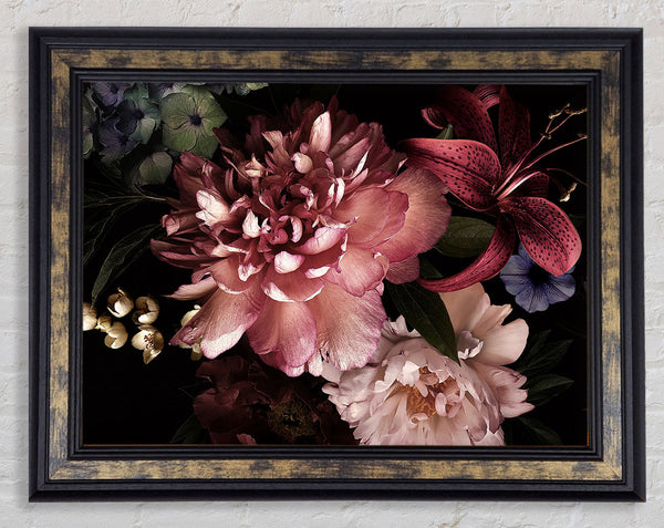 Flower Arrangement Dusk Framed Print