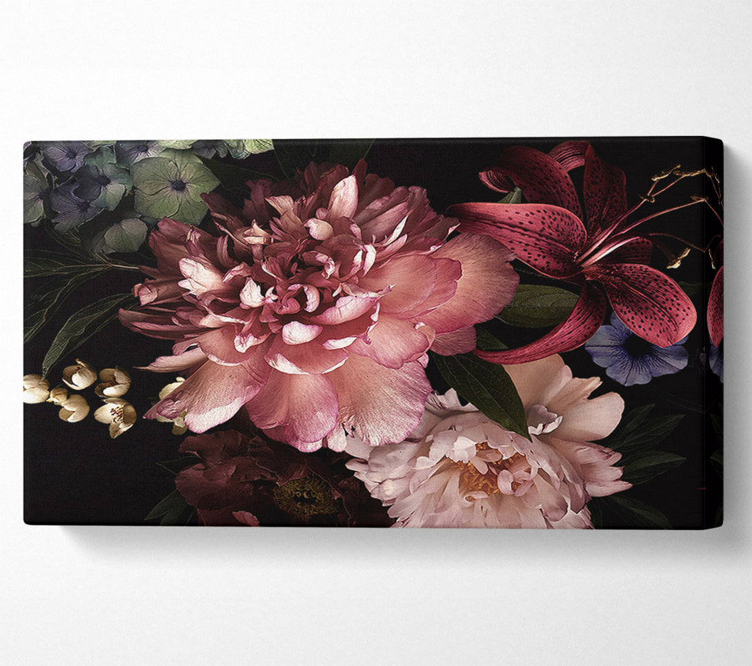 A Canvas Print of Flower Arrangement Dusk Canvas Wall Art