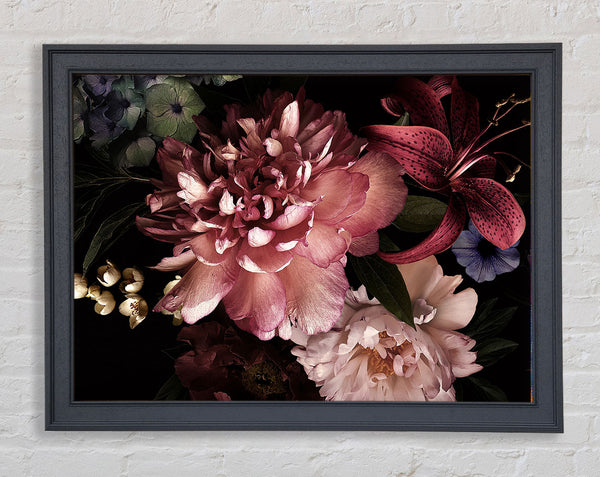 Flower Arrangement Dusk Framed Print