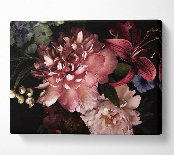  A Canvas Print of Flower Arrangement Dusk Canvas Wall Art