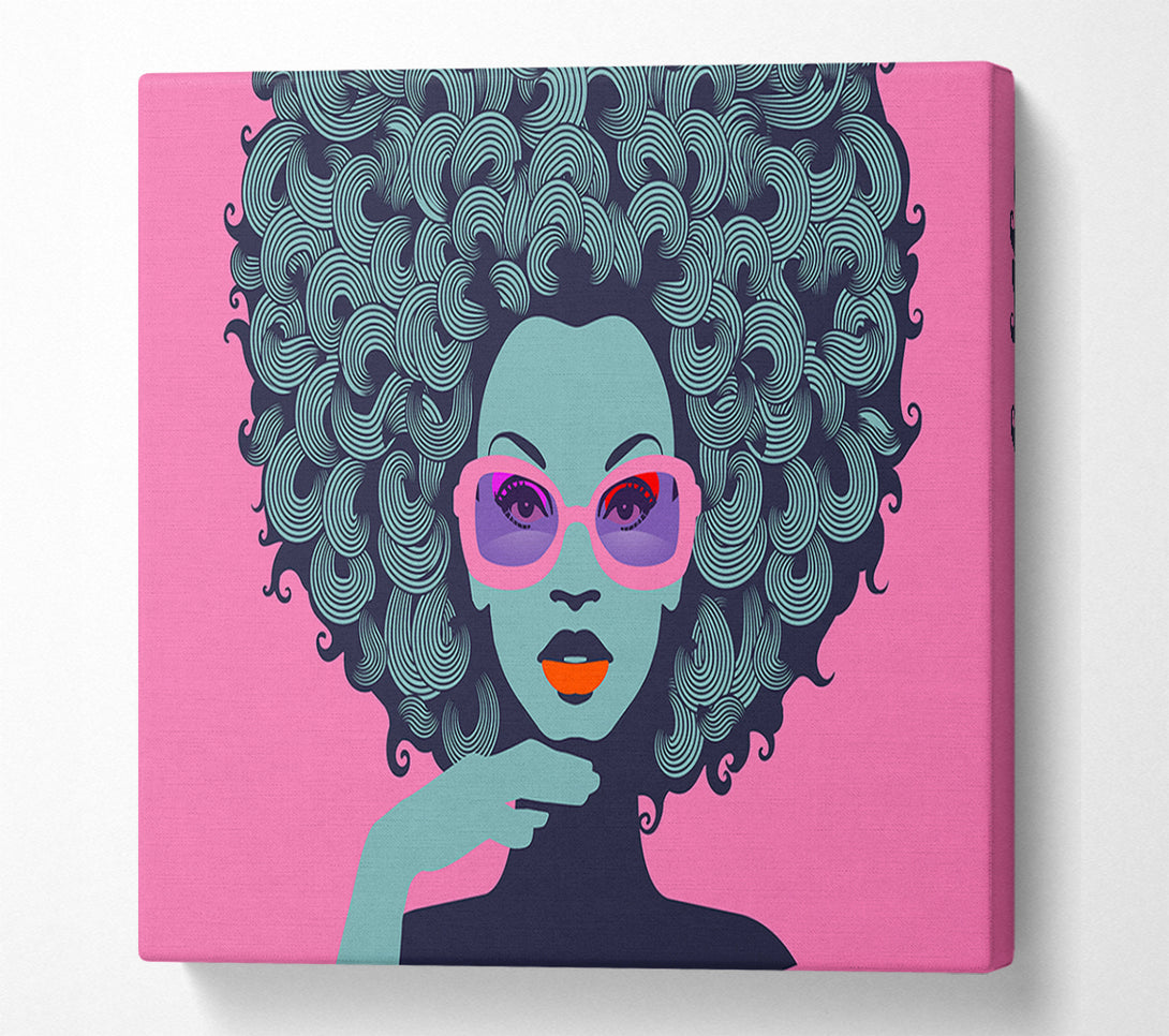  A Canvas Print of Glasses Big Hair Woman Canvas Print