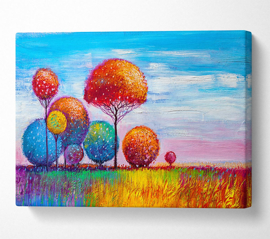  A Canvas Print of A Group Of Trees In Spring Canvas Wall Art