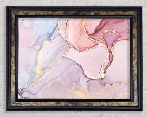 Oil Paint Lilac And Gold Framed Print