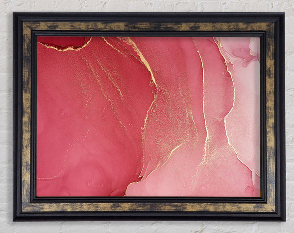 Rose And Red Glitter Framed Print