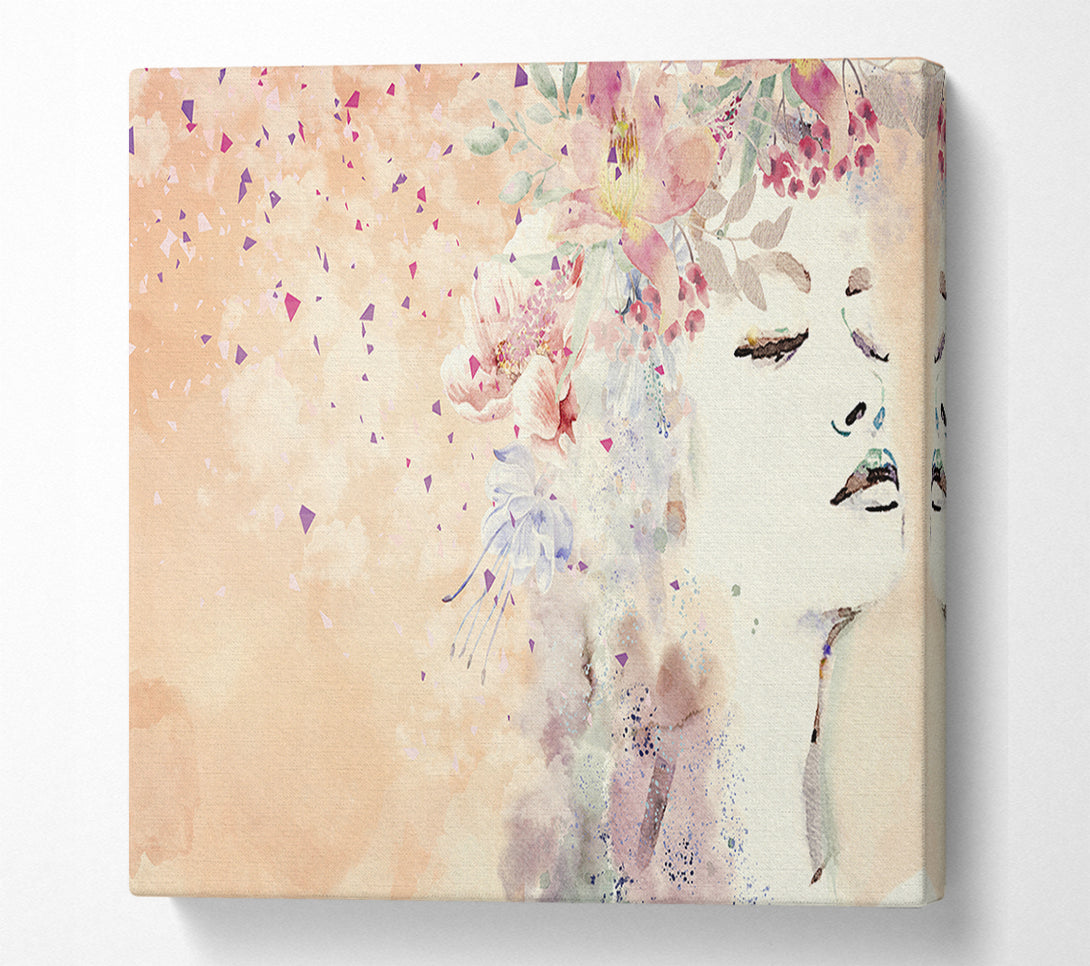  A Canvas Print of Flowers In Her Hair Canvas Print
