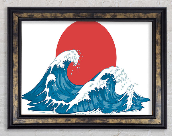 The Waves Under The Sunset Framed Print