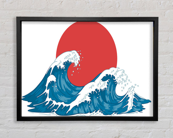The Waves Under The Sunset Framed Print