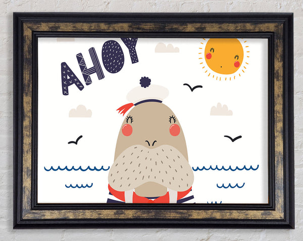 Ahoy Walrus Framed Print
