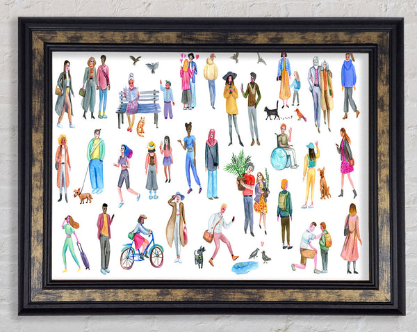 Multicultured World Framed Print