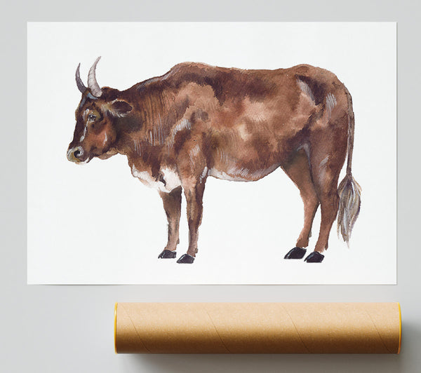 Big Brown Cow Poster