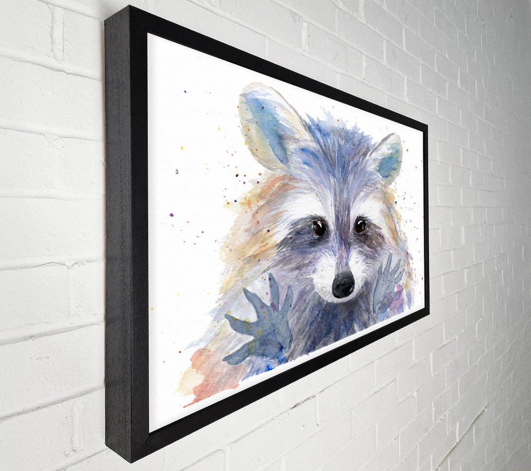  A Canvas Print of Watercolour Raccoon Canvas Wall Art