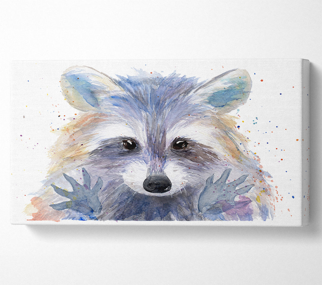  A Canvas Print of Watercolour Raccoon Canvas Wall Art