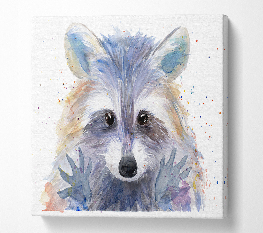  A Canvas Print of Watercolour Raccoon Canvas Wall Art