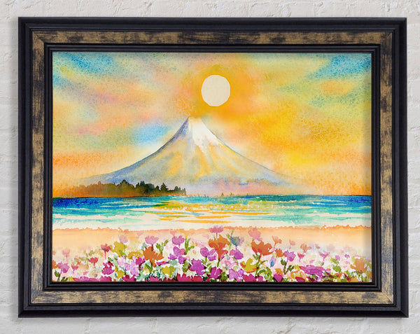 Sun Over The Volcano Framed Print