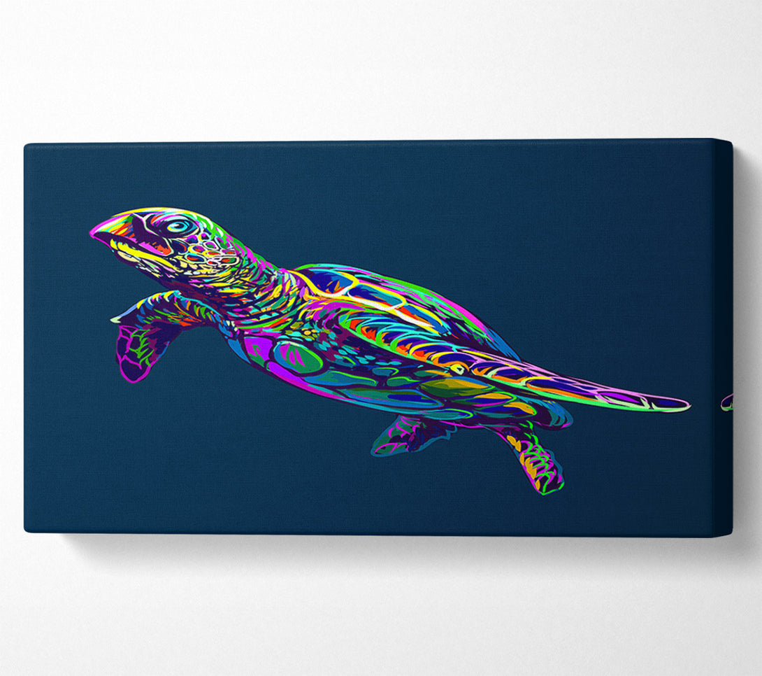  A Canvas Print of The Colourful Turtle Canvas Print