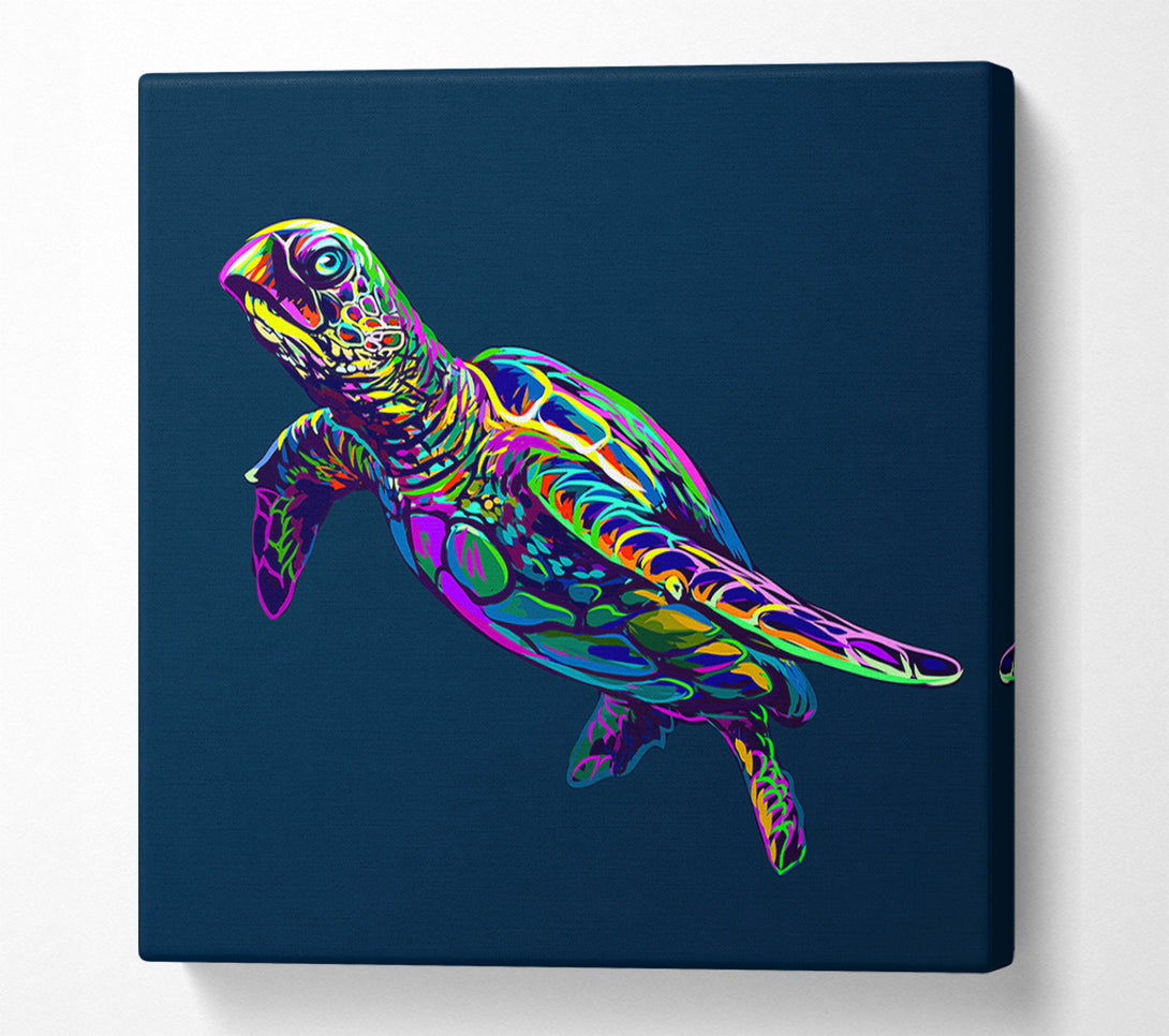  A Canvas Print of The Colourful Turtle Canvas Print
