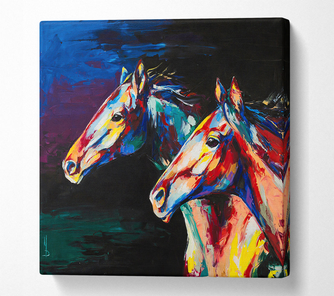 A Canvas Print of Two Running Horses Canvas Art