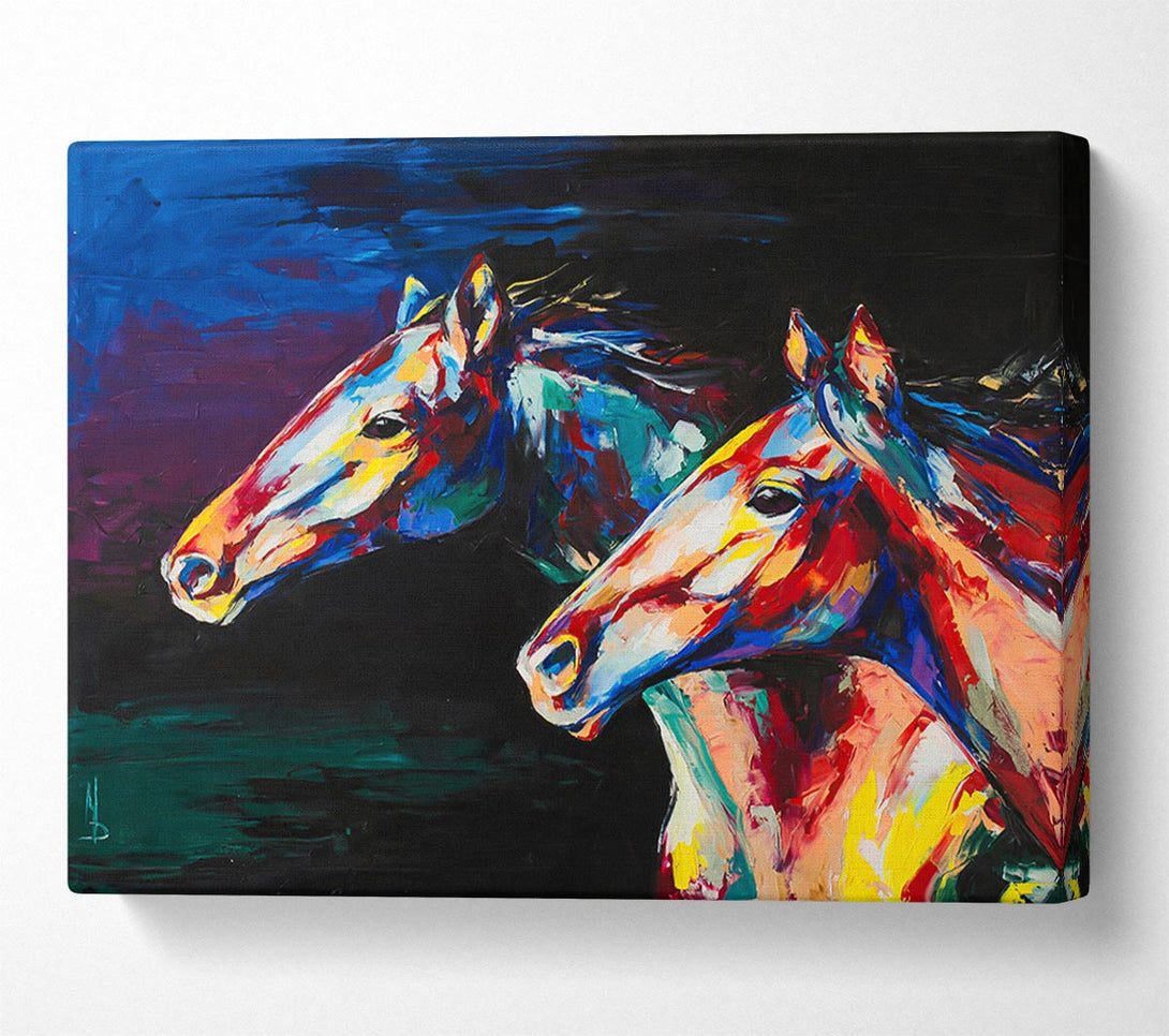  A Canvas Print of Two Running Horses Canvas Art
