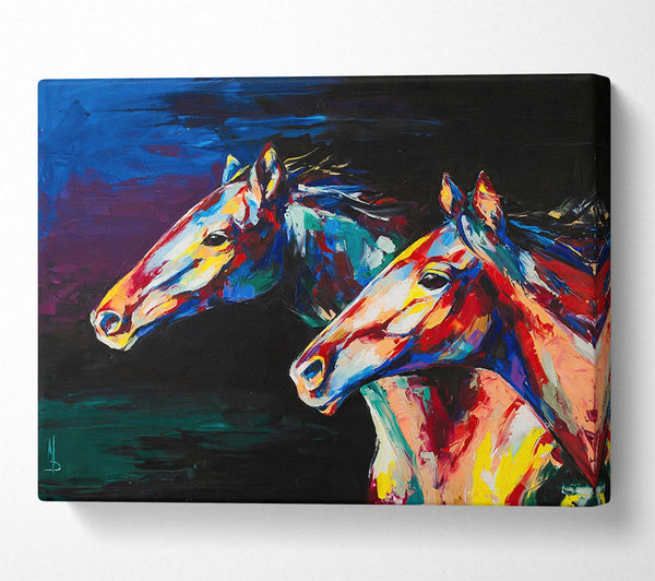  A Canvas Print of Two Running Horses Canvas Art