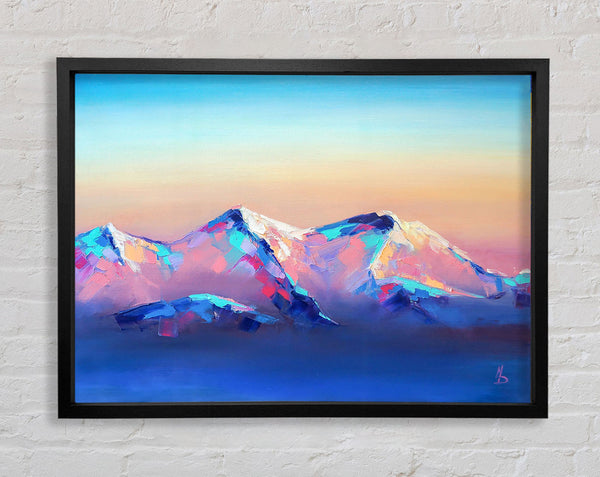 Peak Of The Vibrant Mountains Framed Print