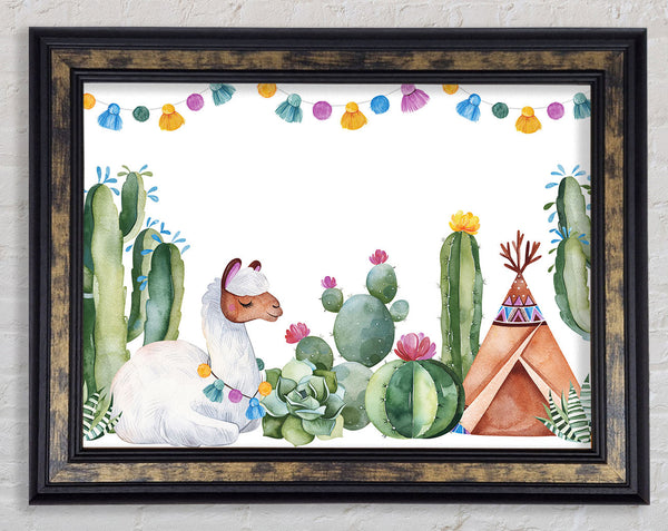 Llama Nursery Framed Print