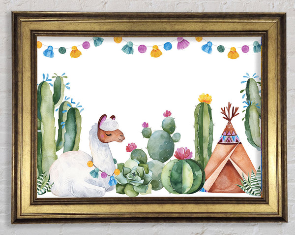 Llama Nursery Framed Print