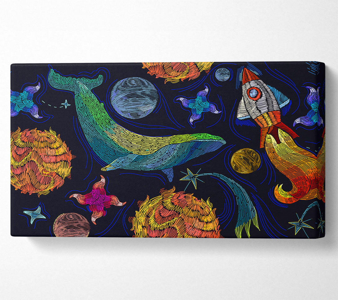 A Canvas Print of Space Whale Canvas Wall Art