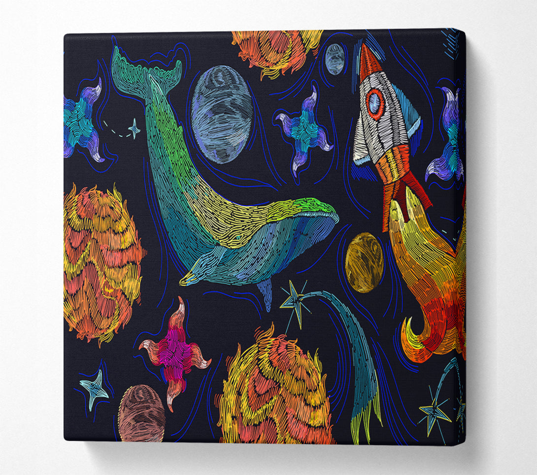 A Canvas Print of Space Whale Canvas Wall Art
