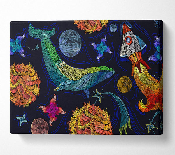  A Canvas Print of Space Whale Canvas Wall Art