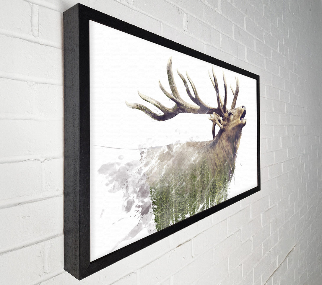  A Canvas Print of Double Exposure Stag Canvas Art
