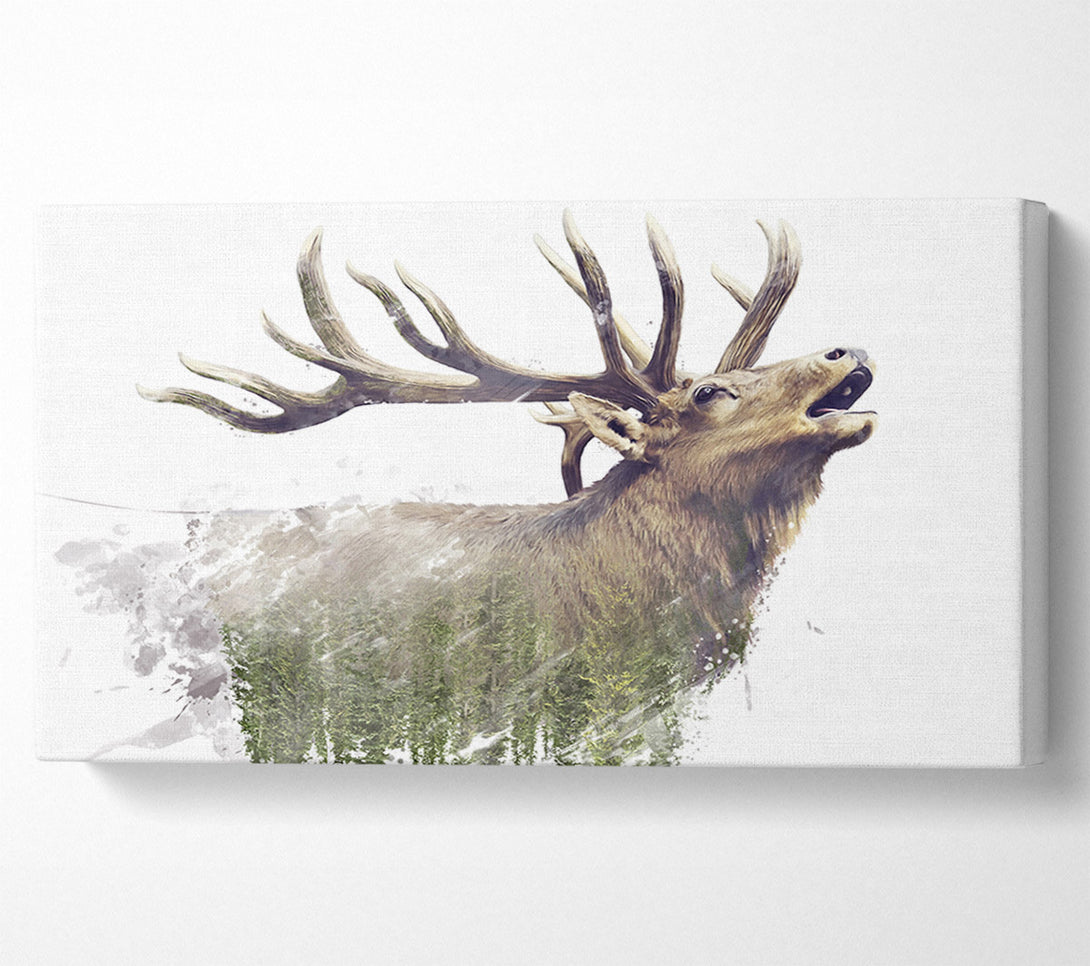  A Canvas Print of Double Exposure Stag Canvas Art
