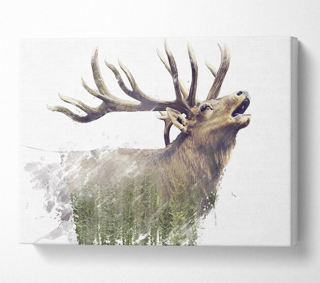 A Canvas Print of Double Exposure Stag Canvas Art