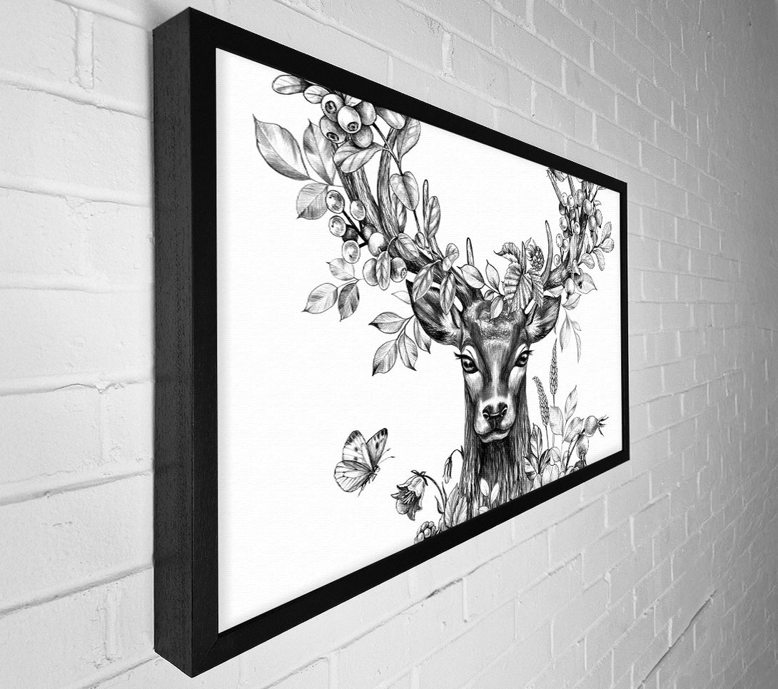  A Canvas Print of The Floral Deer Canvas Art