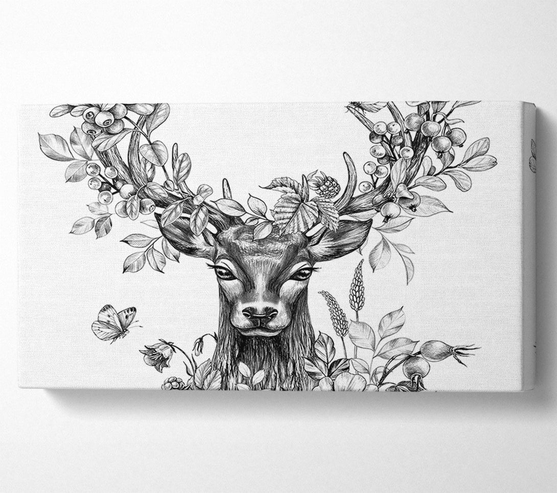  A Canvas Print of The Floral Deer Canvas Art