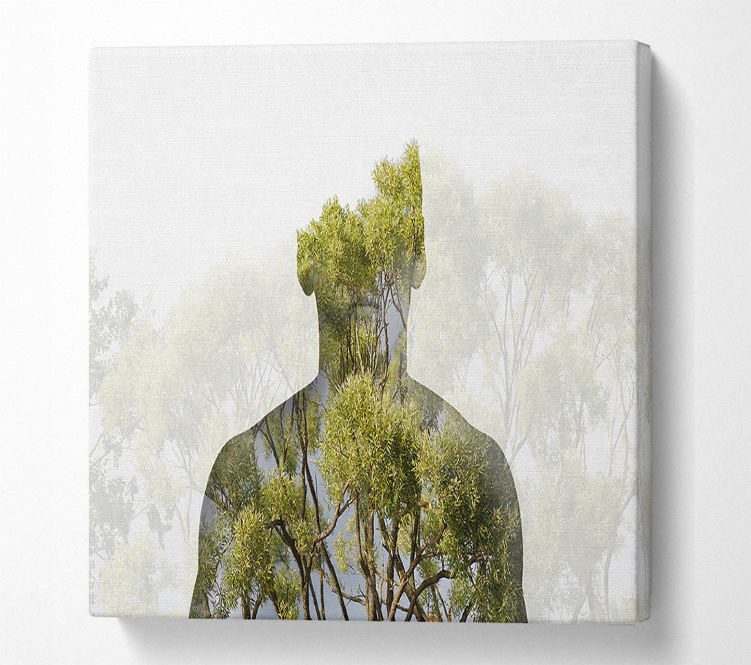  A Canvas Print of Doube Exposure Man Canvas Wall Art