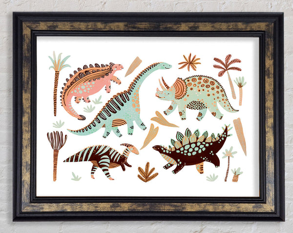 The Dinosaur Gathering Framed Print