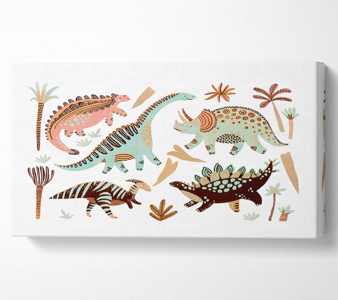  A Canvas Print of The Dinosaur Gathering Canvas Wall Art