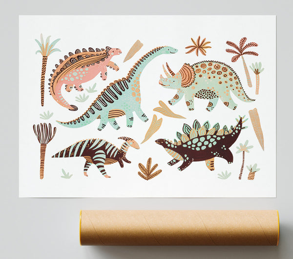 The Dinosaur Gathering Print
