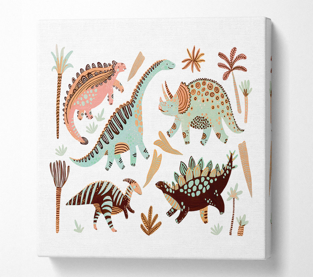  A Canvas Print of The Dinosaur Gathering Canvas Wall Art