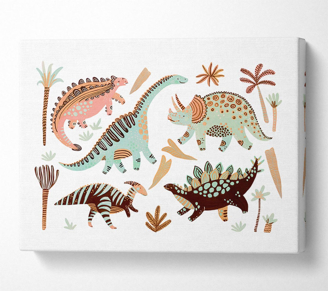  A Canvas Print of The Dinosaur Gathering Canvas Wall Art