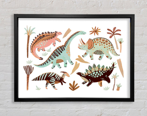 The Dinosaur Gathering Framed Print